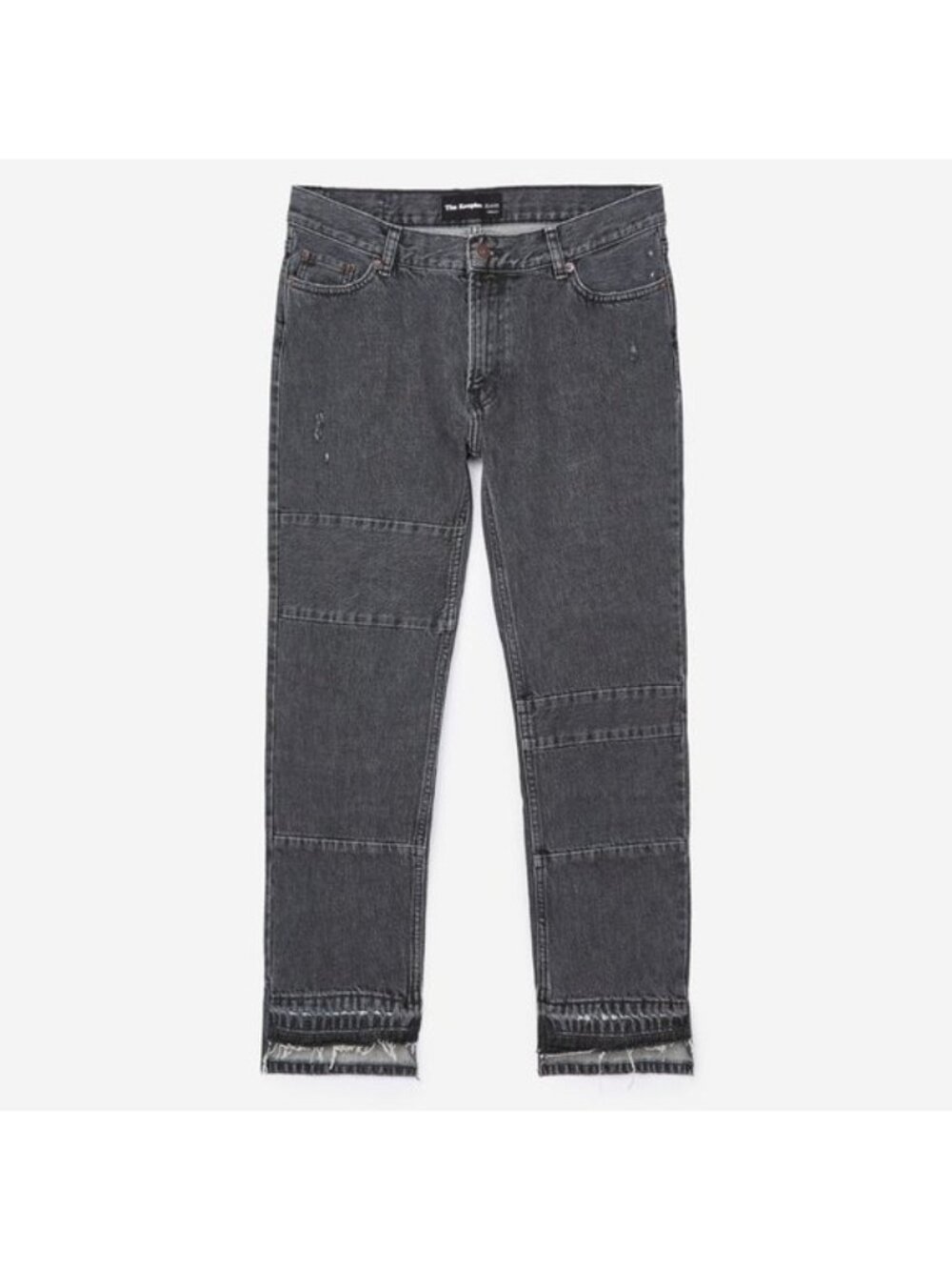 The Kooples Nelly Baggy Patchwork Denim Jeans Washed Black